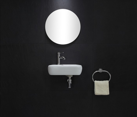 Раковина из санфаянса CeramaLux 9275R 45х28 подвесная цвет белый 1 отверстие под смеситель