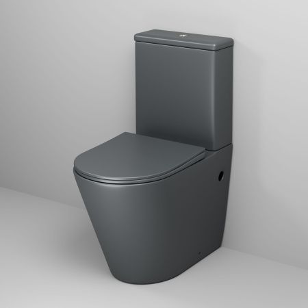 Унитаз напольный с бачком Grossman Color GR-4480GMS серый с сиденьем микролифт безободковый каскадный смыв