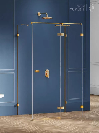Душевой уголок New Trendy AVEXA Gold EXK-3126 120х90 стекло прозрачное профиль золото брашированное без поддона