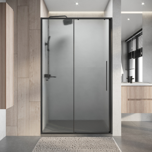 Душевая дверь Niagara Nova NG-34-L11CHGR 110х195 стекло шиншилла профиль графит матовый - фото 4
