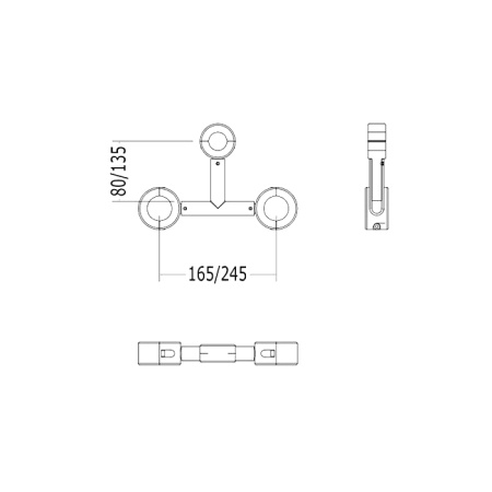 Патрубок тройной декоративный для фиксации ножек смесителя и слив-перелива Devon Devon DEKITGTAR