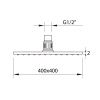 Верхний душ Clever SLIM INOX AIR 99688 40х40 хром