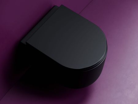 Унитаз подвесной Ceramica Nova ULMA CN4006TMB черный с сиденьем микролифт безободковый смыв торнадо