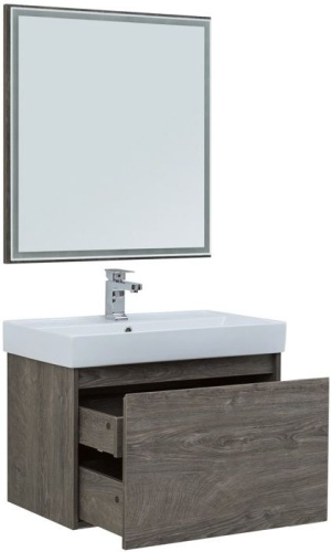 Комплект мебели: тумба с раковиной + зеркало Aquanet Nova Lite 00242295 75,7х46х136,5 напольный/подвесной - фото 2