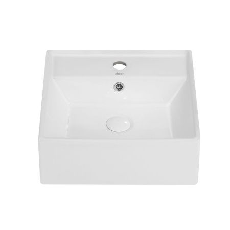 Раковина из сантехнического фаянса Abber RECHTECK AC2208 40х40 накладная цвет белый 1 отверстие под смеситель