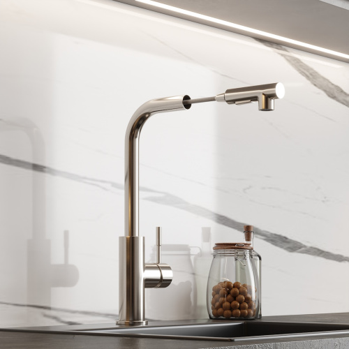 Смеситель для кухни Teymi Lori T10246 на мойку нержавеющая сталь - фото 4