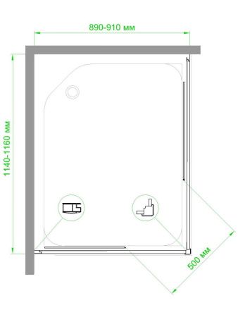 Душевой уголок Royal Bath HPD RB9115HPD-T 115х90 стекло прозрачное профиль белый без поддона
