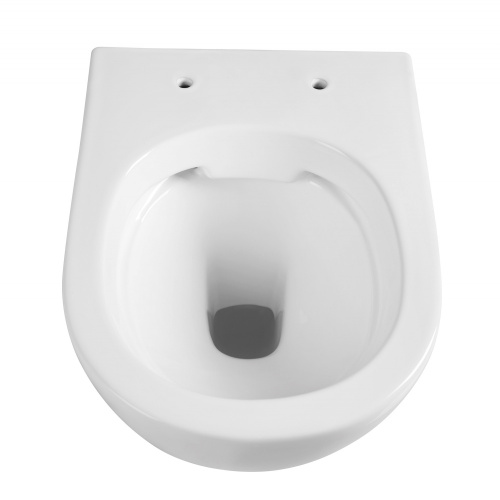 Унитаз подвесной Abber Bequem AC1103 белый с сиденьем микролифт безободковый каскадный смыв - фото 3