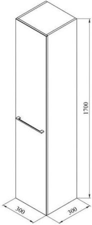 Шкаф-пенал De Aqua Токката 00167335 30х180 подвесной