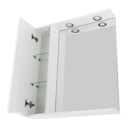 Зеркало-шкаф BelBagno Fly-Marino MARINO-SPC-600/750-1A-BL-P-L 60х80 подвесной цвет белый