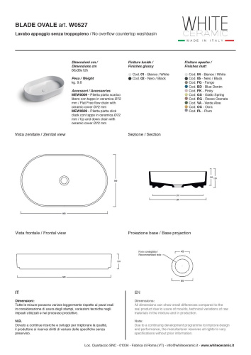 Раковина White Ceramic Blade 60 см W0527OC накладная цвет оранжевый матовый - фото 2
