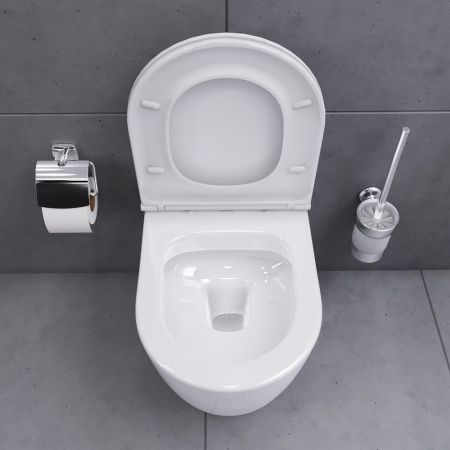 Унитаз подвесной Damixa Sirius DX86C1700SC белый с сиденьем микролифт безободковый каскадный смыв