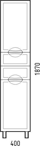 Шкаф-пенал Corozo Монро SD-00000690 40х190 напольный цвет белый - фото 2