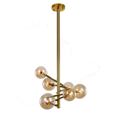 Люстра на штанге Delight Collection Globe Mobile (Глобе Мобиле) MX19009070-6B gold - фото 2