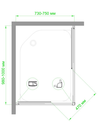 Душевой уголок Royal Bath HPD RB7510HPD-T 75х100 стекло прозрачное профиль белый без поддона