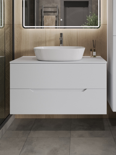 Тумба с раковиной Orange Line Li-100TuwMDF+B08-500W 101х46х68 - фото 3