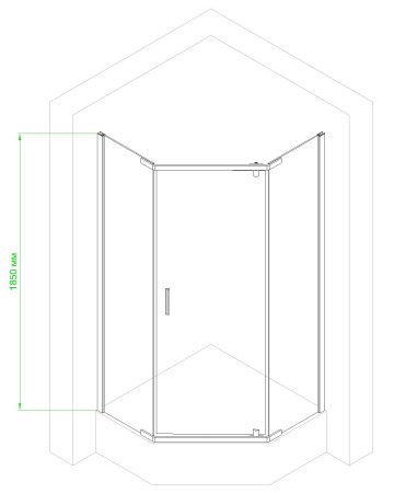 Душевой уголок Royal Bath TR RB9080TR-C-BL 80х90 стекло матовое профиль черный без поддона