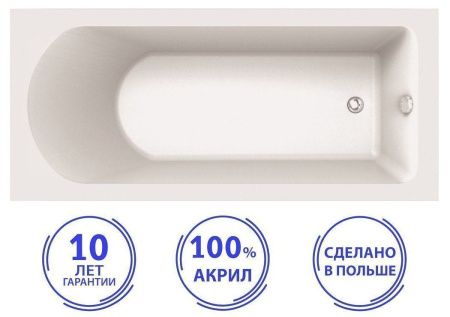Ванна акриловая C-Bath CBQ009003 180х80 пристенная прямоугольная