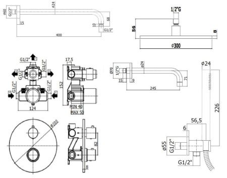 Душевая система Paffoni Light KITLIQ019CR141KING встраиваемая в стену