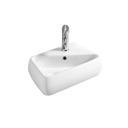 Раковина из санфаянса CeramaLux 9275L 45х28 подвесная цвет белый 1 отверстие под смеситель