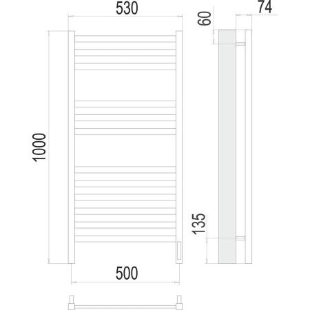 Полотенцесушитель электрический Terminus 4670078526250 55х100 хром