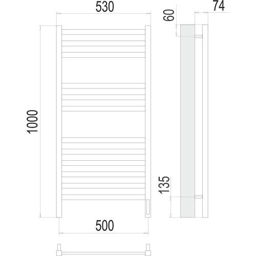Полотенцесушитель Terminus 4670078526250 53х100 электрический хром - фото 3