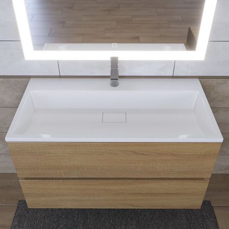 Тумба с раковиной Uperwood Barsa 29830205648 90х50 цвет коричневый