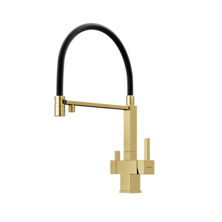 Смеситель для кухни Sancos Moro SC4006BG на мойку брашированное золото/черный
