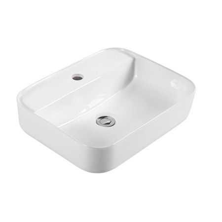 Раковина из сантехнического фарфора Aquatek ВЕГА AQ5506-00 50х40 накладная цвет белый 1 отверстие под смеситель
