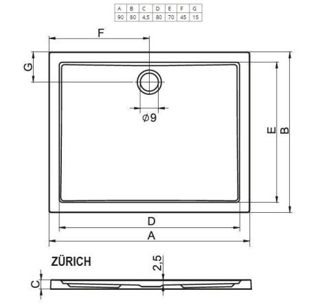 Ванна акриловая Riho Rethink B107011005 180х90 пристенная прямоугольная