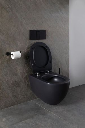 Чаша унитаза подвесная Allen Brau Reality 4.32006.31 цвет черный без сиденья безободковая каскадный смыв