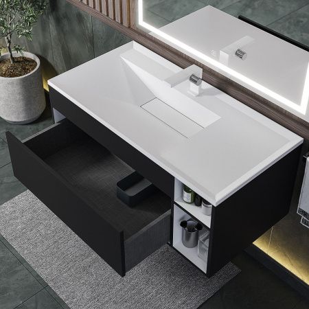 Тумба под раковину Uperwood Lotus 39340205464 100х50 подвесная цвет черный