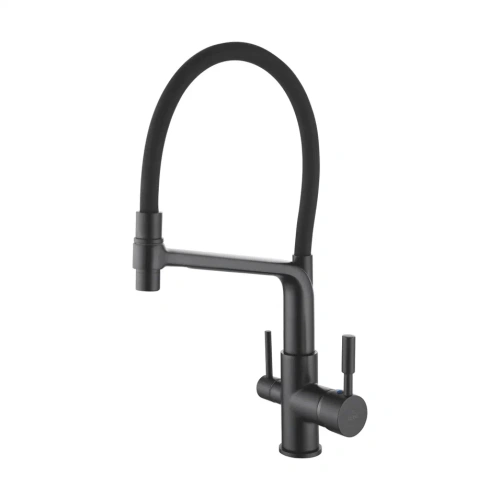 Смеситель для кухни Rose R658H на мойку черный - фото 2