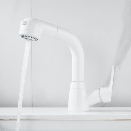 Смеситель Raffine F291C на раковину белый