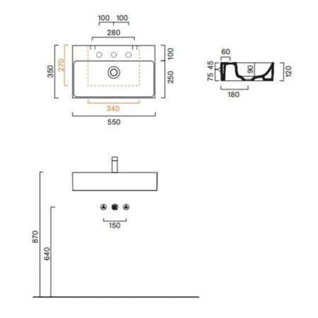Раковина керамическая Catalano Premium 220550001 60 см подвесная цвет белый без отверстий под смеситель