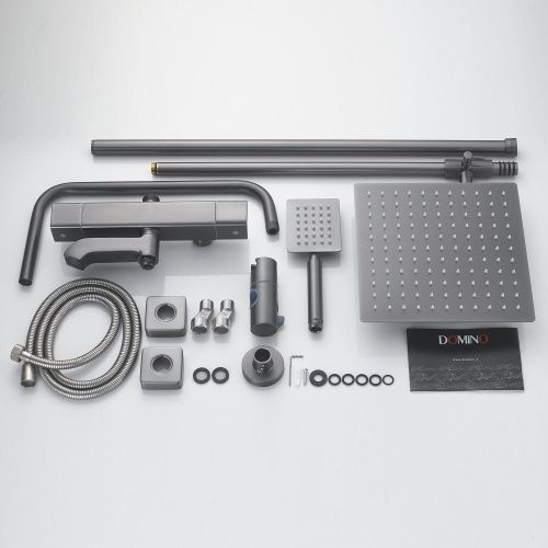 Душевая стойка Shevanik S3096T настенная цвет оружейная сталь с термостатом - фото 4