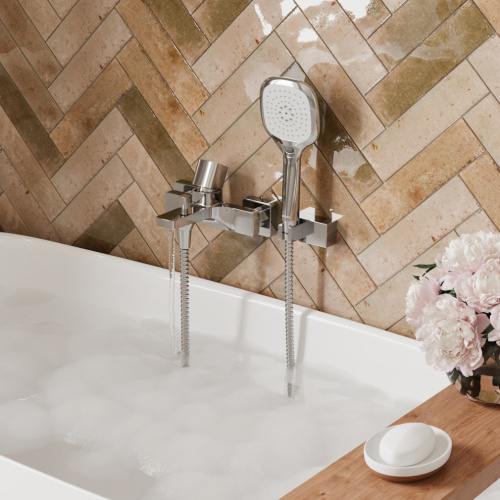 Смеситель для ванны и душа WasserKRAFT Naab 8600 8601 настенный хром - фото 2