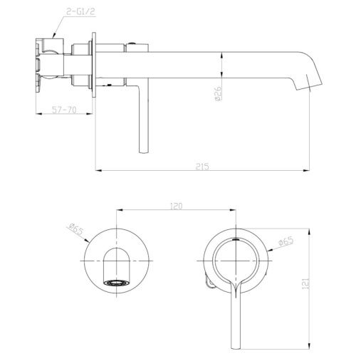 Смеситель Raglo R20 R20.11.03 встраиваемый в стену сатин золотой - фото 2