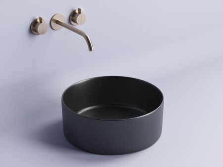 Раковина из сантехнического фарфора Ceramica Nova ELEMENT CN6032MB 40х40 накладная цвет черный без отверстий под смеситель