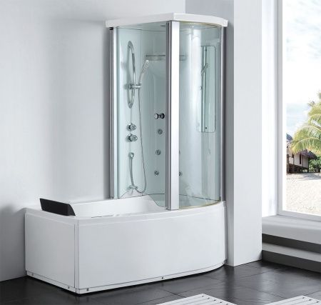 Ванна акриловая Gemy G8040 C R 170х85 пристенная асимметричная с каркасом