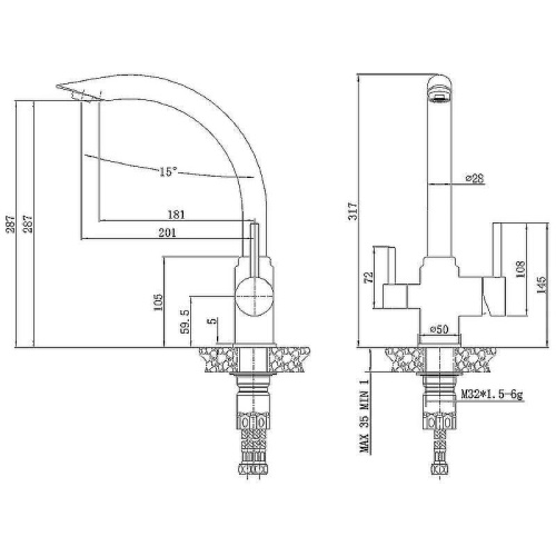 Смеситель для кухни Haiba HB70304 на мойку нержавеющая сталь - фото 2