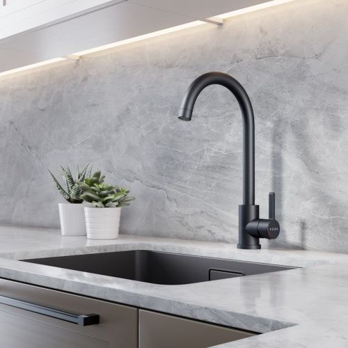 Смеситель для кухни Voda Kitchen K 55B на мойку черный - фото 4