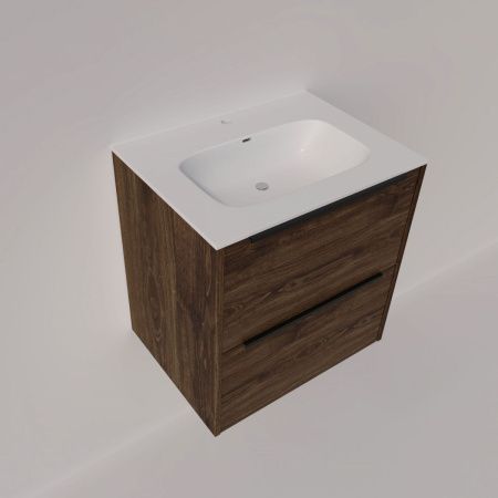 Тумба с раковиной La Fenice TESORO NFNC-01-TES-DGT-60-2-3-60 60х50 подвесная цвет коричневый