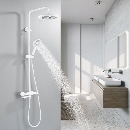Душевая стойка Rose R3936C настенная цвет белый
