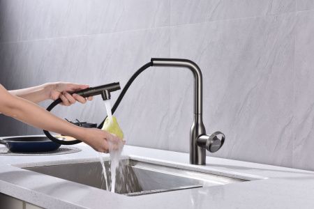 Смеситель для кухни Paulmark URBAN Ur213104-GM на мойку серый