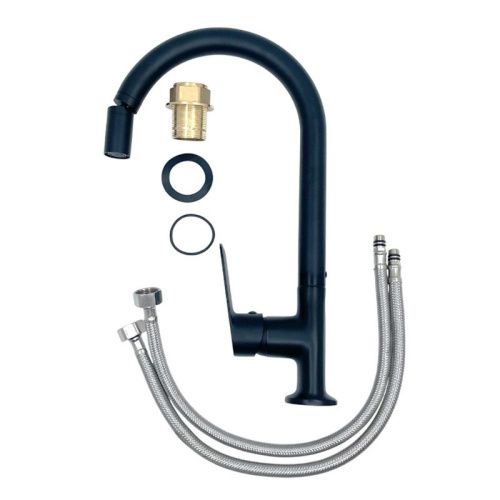 Смеситель для кухни Voda Shore Black SHR519BAR на мойку черный - фото 4