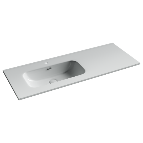 Раковина из сантехнического фарфора Ceramica Nova ELEMENT CN7006L 120х50 накладная цвет белый 1 отверстие под смеситель