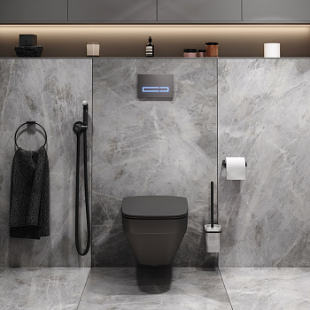 Комплект унитаз с инсталляцией с клавишей смыва с гигиеническим душем и аксессуарами для ванной комнаты Am.Pm Inspire V2.0 CK50GG Комплект унитаз с инсталляцией с клавишей смыва с гигиеническим душем и аксессуарами для ванной комнаты Am.Pm Inspire V2.0 CK50GG