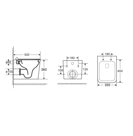 Инсталляция + кнопка смыва + унитаз Grossman Pragma 97.4441S.03.110