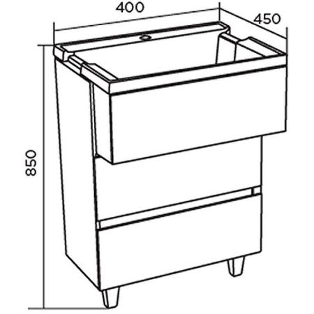 Тумба с раковиной 1MarKa Bumble Ц0000001480 40х30 напольная цвет белый